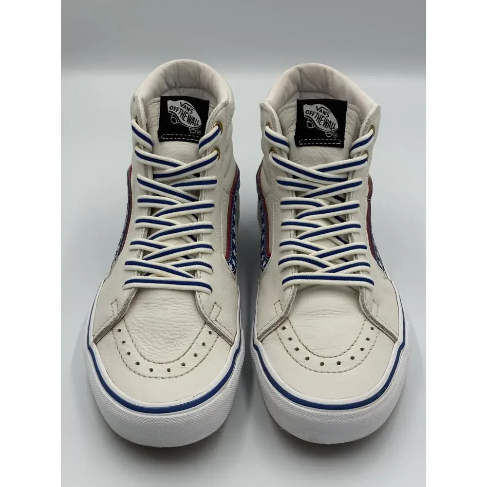 Vans Sk8-Hi Off The Wall Leather Patriotic Stars Stripes Men's 7 Womens 8.5